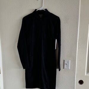 Athleta Black Zip-Front Long Sleeve dress
